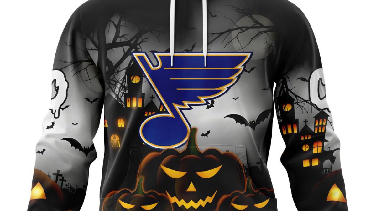 NHL St.Louis Blues Hockey Jack Skellington Halloween Long Sleeve T-Shirt