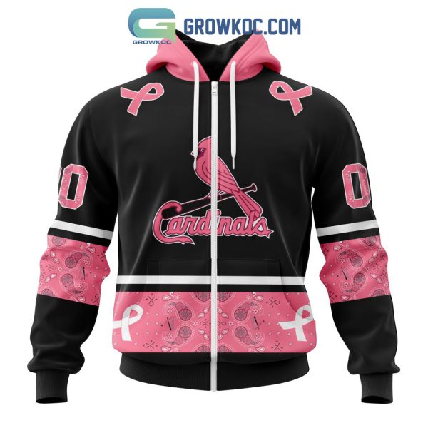 St. Louis Cardinals MLB In Classic Style With Paisley In October We Wear Pink Breast Cancer Hoodie T Shirt