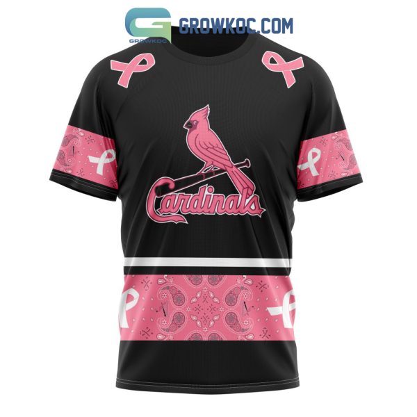St. Louis Cardinals MLB In Classic Style With Paisley In October We Wear Pink Breast Cancer Hoodie T Shirt