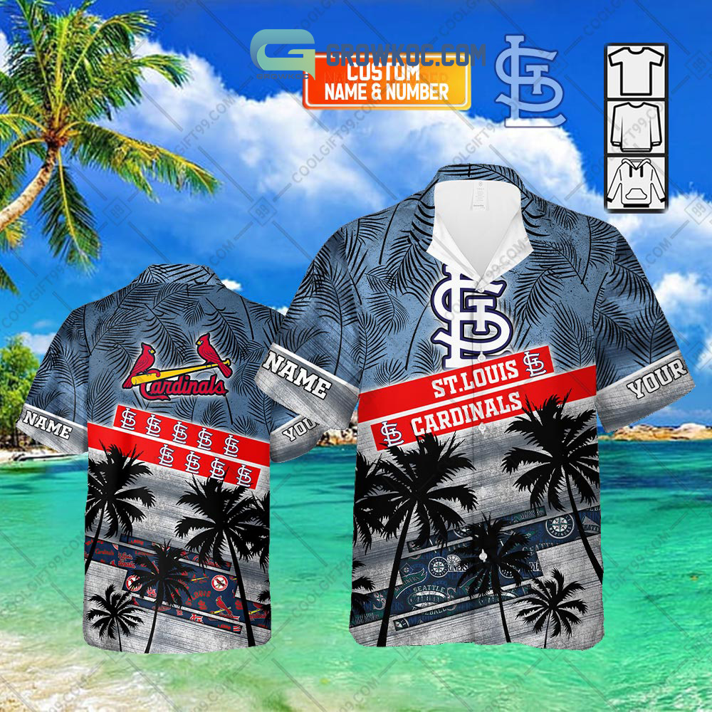 MLB St Louis Cardinals Baseball Pattern On White Hawaiian Shirt