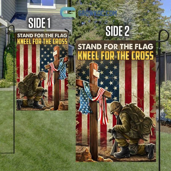 Stand For The Flag Kneel For The Cross House Garden Flag