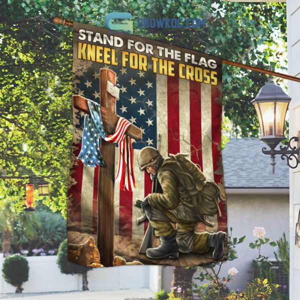 Stand For The Flag Kneel For The Cross House Garden Flag
