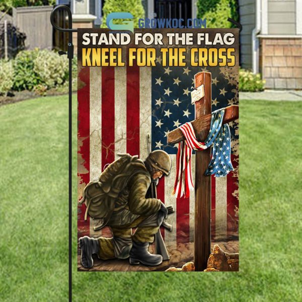 Stand For The Flag Kneel For The Cross House Garden Flag