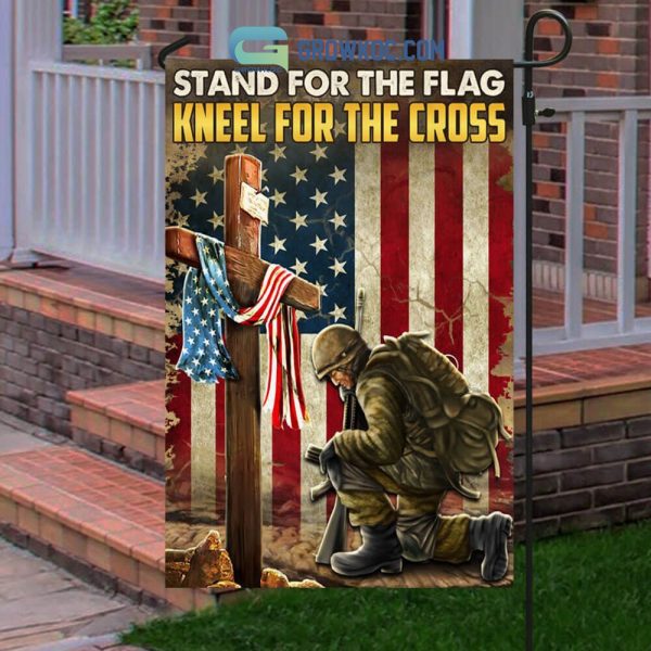 Stand For The Flag Kneel For The Cross House Garden Flag