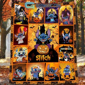 Stitch Happy Halloween Pumpkin Fleece Blanket Quilt
