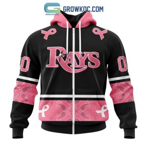 Tampa Bay Rays MLB In Classic Style With Paisley In October We Wear Pink Breast Cancer Hoodie T Shirt