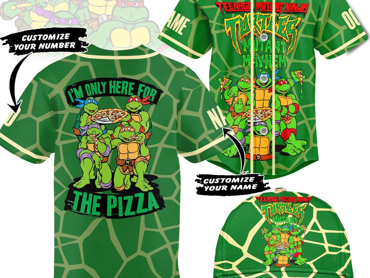 Ninja Turtle White Lime Green Disney Custom Baseball Jerseys For