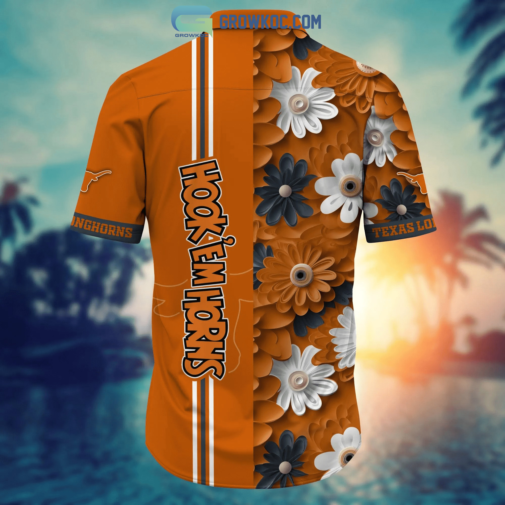 Stylish NCAA Texas Longhorns Baseball Jersey Skeleton And Flowers