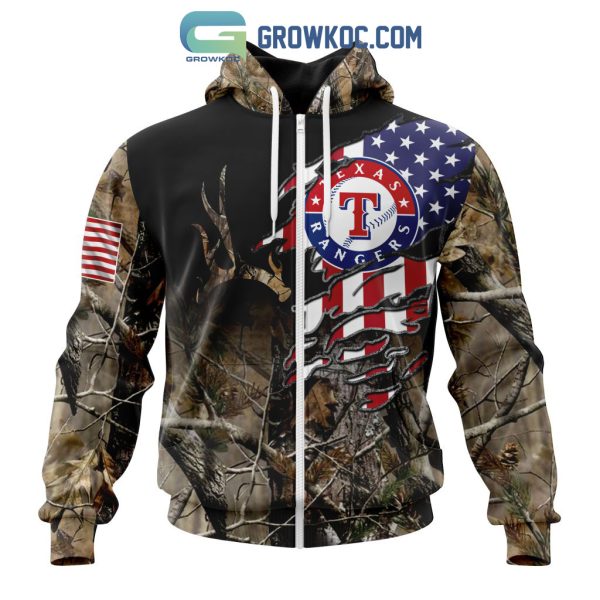 Texas Rangers MLB Special Camo Realtree Hunting Hoodie T Shirt