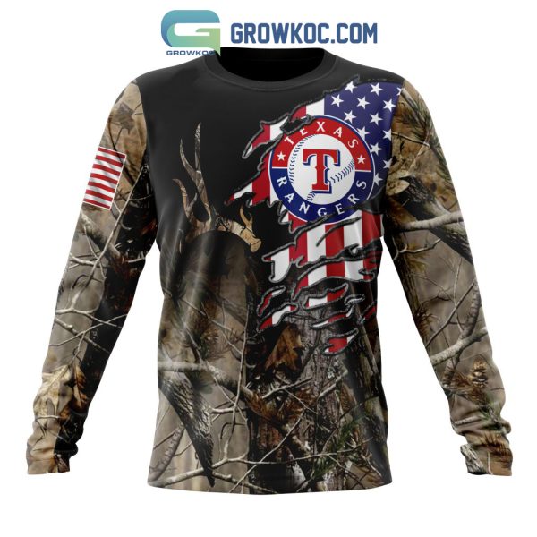 Texas Rangers MLB Special Camo Realtree Hunting Hoodie T Shirt