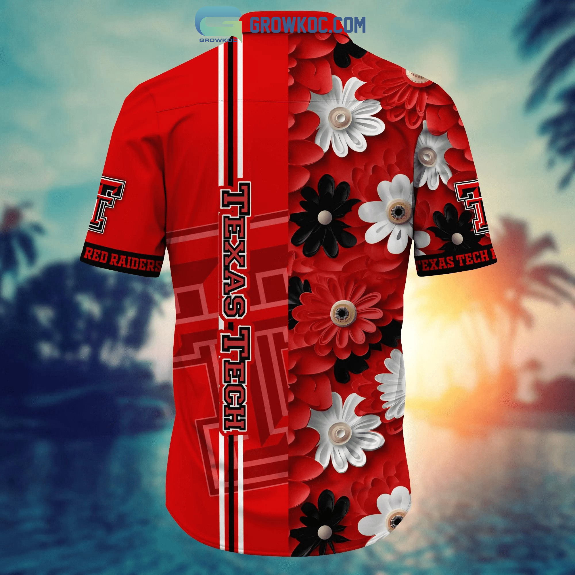 Stylish NCAA Texas Tech Red Raiders Hawaiian Shirt Custom Name