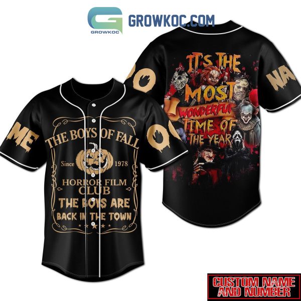 The Boys Of Fall Horror Film Club It’s The Most Wonderful Time Of The Years Personalized Baseball Jersey
