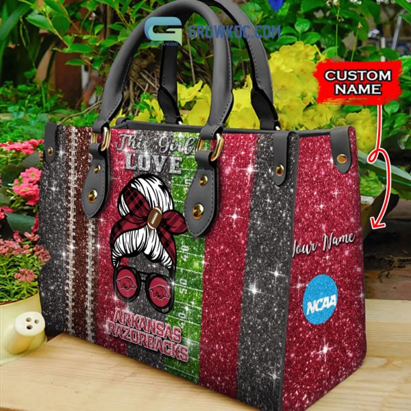 This Girl Love Arkansas Razorbacks NCAA Personalized Women Handbags And Women Purse Wallet
