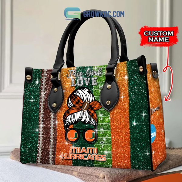 This Girl Love Miami Hurricanes NCAA Personalized Women Handbags And Women Purse Wallet