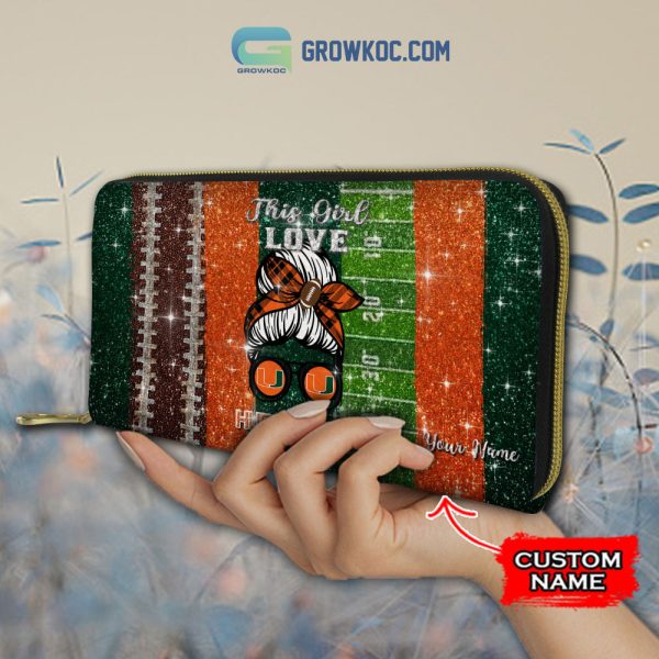 This Girl Love Miami Hurricanes NCAA Personalized Women Handbags And Women Purse Wallet