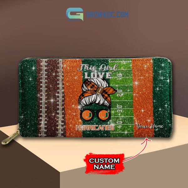 This Girl Love Miami Hurricanes NCAA Personalized Women Handbags And Women Purse Wallet