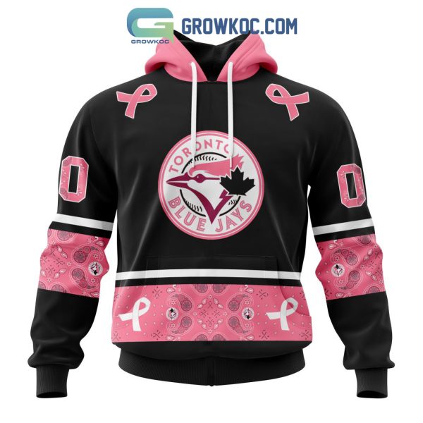 Toronto Blue Jays MLB In Classic Style With Paisley In October We Wear Pink Breast Cancer Hoodie T Shirt