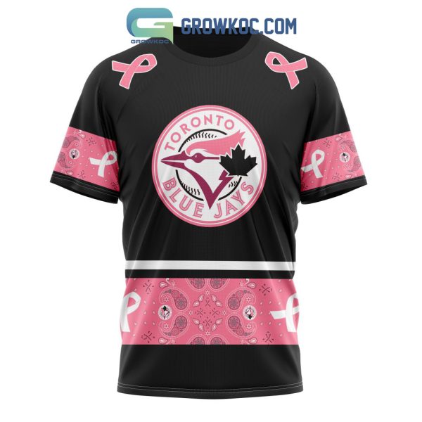 Toronto Blue Jays MLB In Classic Style With Paisley In October We Wear Pink Breast Cancer Hoodie T Shirt