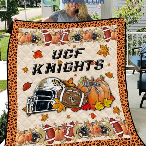 UCF Knights NCAA Football Welcome Fall Pumpkin Halloween Fleece Blanket Quilt