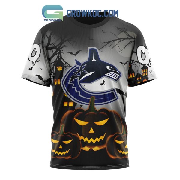 Vancouver Canucks NHL Special Pumpkin Halloween Night Hoodie T Shirt
