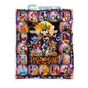 Walt Disney 100 Years 1923 2023 Happy Halloween Fleece Blanket Quilt