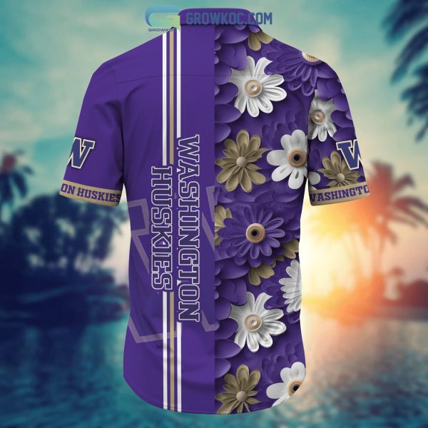 Washington Huskies NCAA Flower Hawaiian Shirt