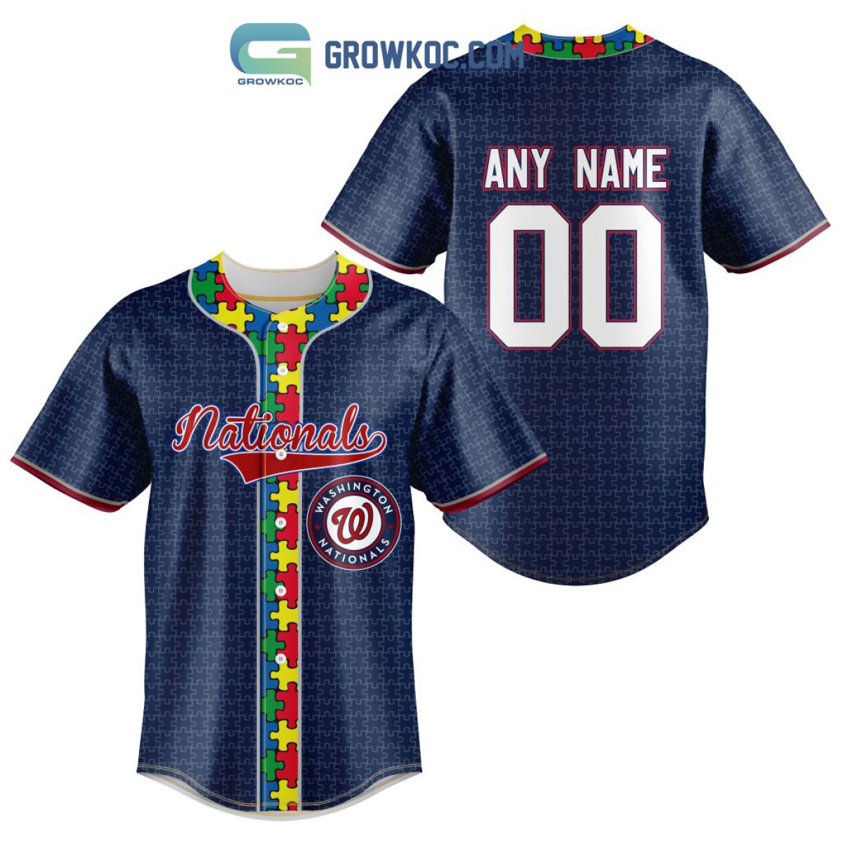 Washington Nationals MLB Personalized Palm Tree Hawaiian Shirt - Growkoc