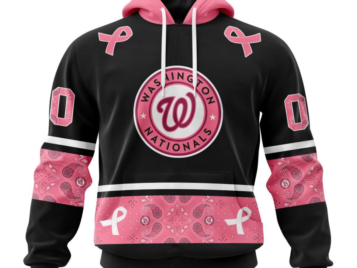 Washington Nationals MLB In Classic Style With Paisley In October We Wear  Pink Breast Cancer Hoodie T Shirt - Growkoc