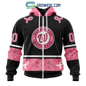 Washington Nationals MLB In Classic Style With Paisley In October We Wear Pink Breast Cancer Hoodie T Shirt