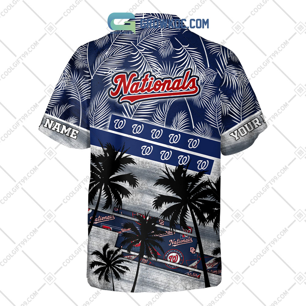 Personalized Name And Number Washington Nationals Baseball All Over Print  3D Hawaiian Shirt - Red - T-shirts Low Price