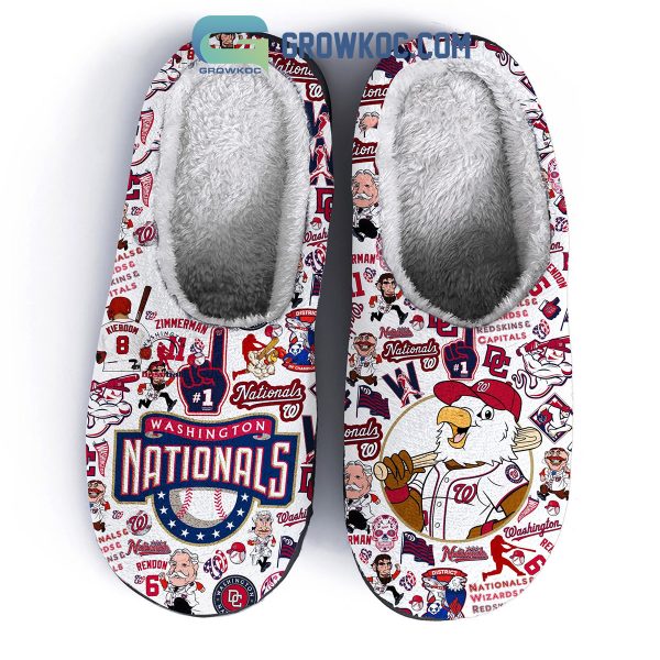 Washington Nationals Wizards Redskins And Capitals House Slippers