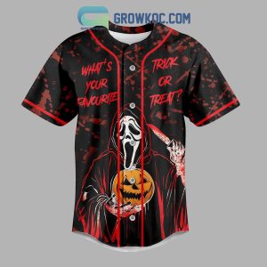 What’s Your Favourite Trick Or Treat Horror Movies Baseball Jersey