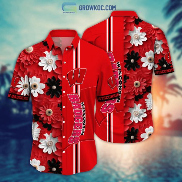 Wisconsin Badgers NCAA Flower Hawaiian Shirt