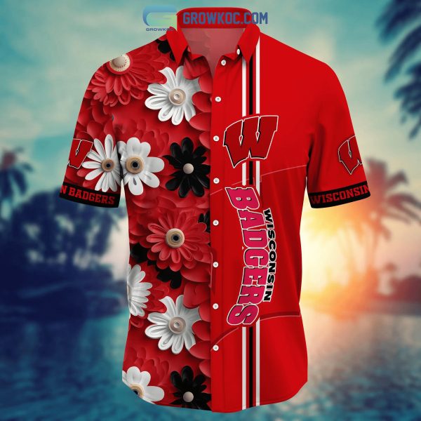 Wisconsin Badgers NCAA Flower Hawaiian Shirt