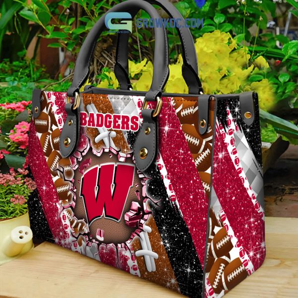Wisconsin Badgers Personalized Diamond Design Women Handbags and Woman Purse Wallet