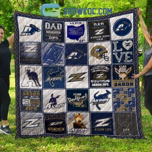 Akron Zips football NCAA Collection Design Fleece Blanket Quilt