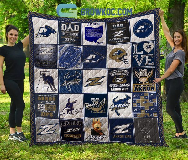 Akron Zips football NCAA Collection Design Fleece Blanket Quilt