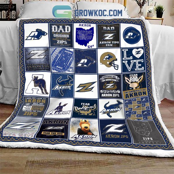 Akron Zips football NCAA Collection Design Fleece Blanket Quilt