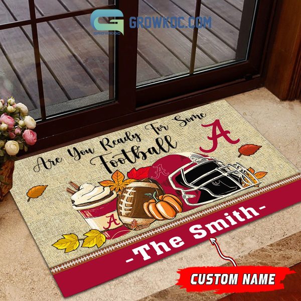 Alabama Crimson Tide NCAA Fall Pumpkin Are You Ready For Some Football Personalized Doormat