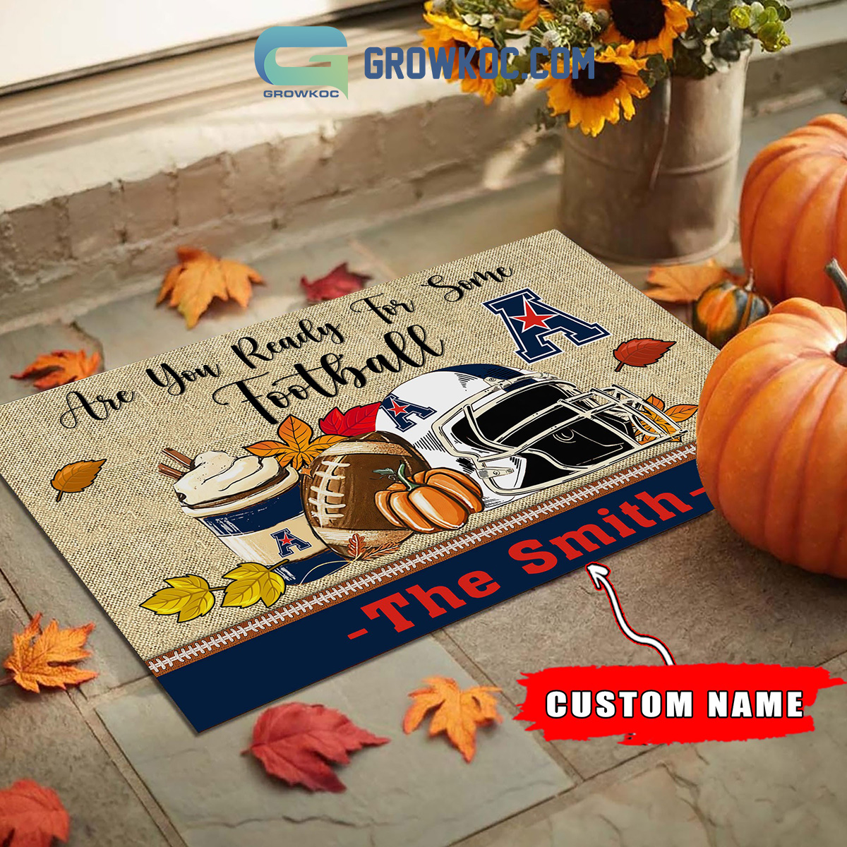 Dallas Cowboys NFL Welcome Fall Pumpkin Personalized Doormat - Growkoc