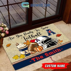 American Athletic Conference NCAA Fall Pumpkin Are You Ready For Some Football Personalized Doormat