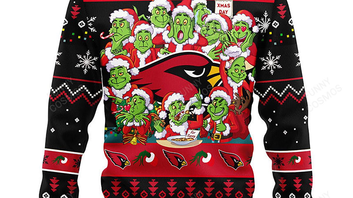 Arizona Cardinals Funny Grinch Christmas Ugly Sweater - Growkoc