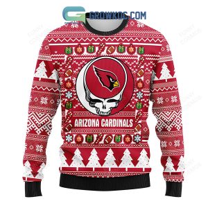 Arizona Cardinals Grateful Dead Ugly Christmas Fleece Sweater