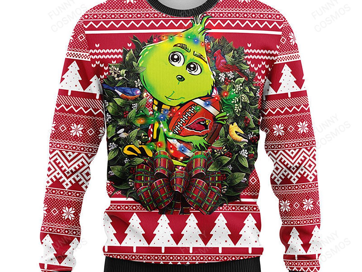 Arizona Cardinals Funny Grinch Christmas Ugly Sweater - Growkoc