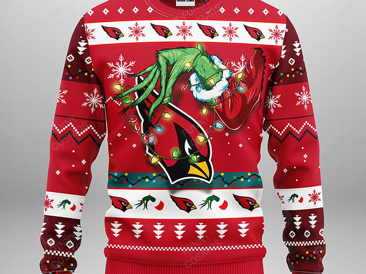 Arizona Cardinals Grnch Christmas Sweater - Lelemoon