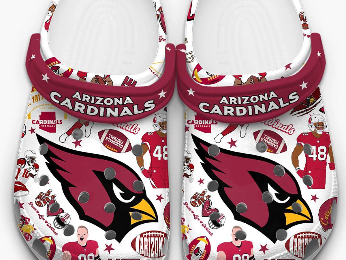 Arizona Cardinals Womens Midsole White Sneakers, Size: 6