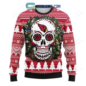 Arizona Cardinals Skull Flower Ugly Christmas Ugly Sweater