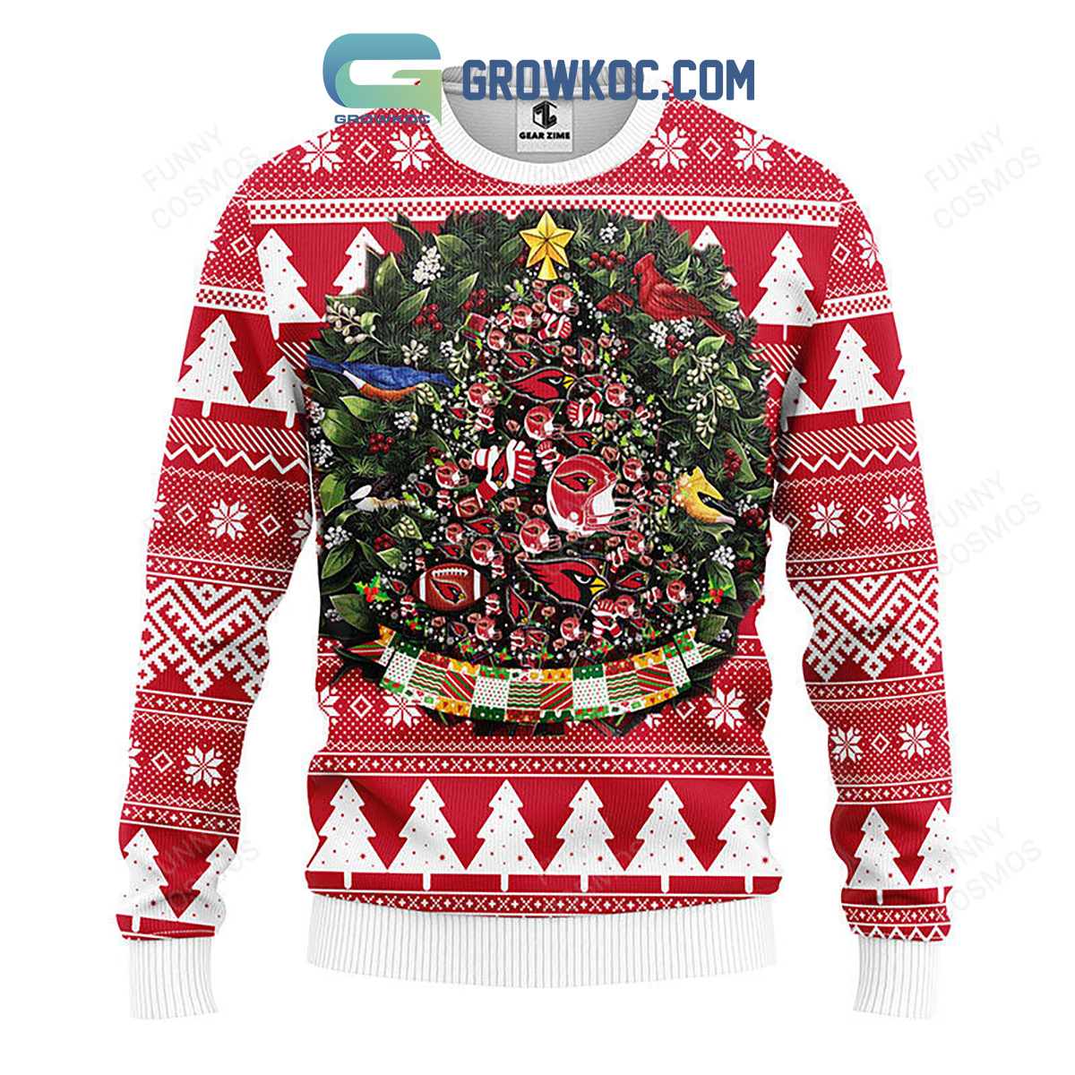 Baltimore Ravens Grinch & Scooby Doo Christmas Ugly Sweater - Growkoc