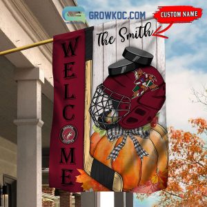 Arizona Coyotes NHL Welcome Fall Pumpkin Personalized House Garden Flag