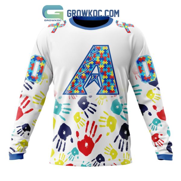 Arizona Diamondbacks MLB Autism Awareness Hand Design Personalized Hoodie T Shirt